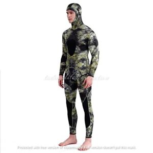 3mm Neoprene Men Diving Suit Long Sleeve Fission Hooded 2 Pieces (Top & Pants)