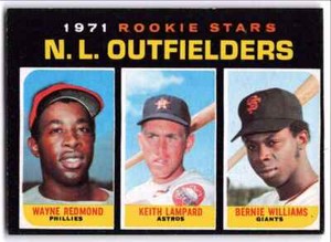 1971 Topps NL Rookie Outfielders - Wayne Redmond/Keith Lampard/Bernie Williams