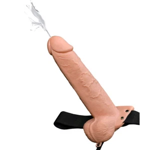 Strap-On Hohl mit Spritz-Funktion Umschnall-Dildo Fetisch Sex-Spielzeug 25,4cm - Bild 1 von 5