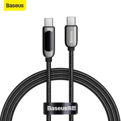 Baseus USB C para USB C carregador rápido PD 100W 5A tipo C cabo de sincronização de dados de carregamento - Imagem 1 de 4
