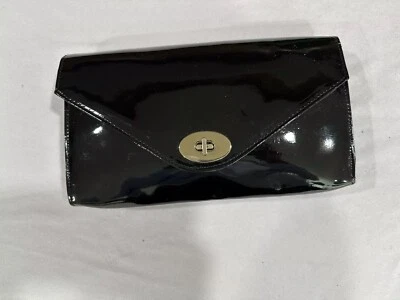 H&M WOMENS BKACK COLORED Patent Clutch Bag - Image 1 of 4
