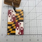 Metal and Wood Co Luggage Tag Travel USA State Flag Maryland MD