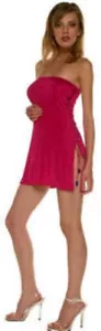 Music Legs SLINKY TUBE MINI with LACE UP SIDE colour RED - Picture 1 of 1