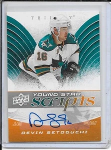 2008-09 Upper Deck Trilogy Devin Setoguchi Young Star Scripts Auto - Picture 1 of 2