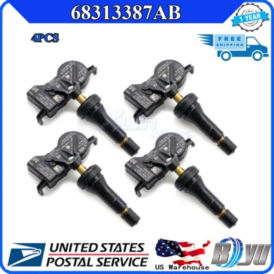 4x 68313387AB для DODGE JEEP 68105280AF 433 МГц датчик давления в шинах TPMS - Изображение 1 из 4
