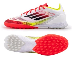 Adidas Hombres F50 Pro TF Botines Fútbol Sala Blanco Amarillo Botas de Fútbol Zapatos con Picos IE1220 - Imagen 1 de 10