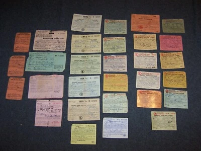 1 Owner (30) pc. Vintage Illinois Hunting Fishing Licenses MN MI WI TN Ontario - Image 1 of 4