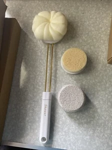 Bath Sponge Brush Set for Shower, Long Handled Shower Brush. New - Picture 1 of 2