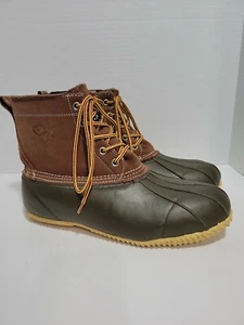 DUCK AND FISH THINSULATE BROWN LEATHER WORK HUNTING ANKLE MENS 11 BOOTS - Picture 1 of 6