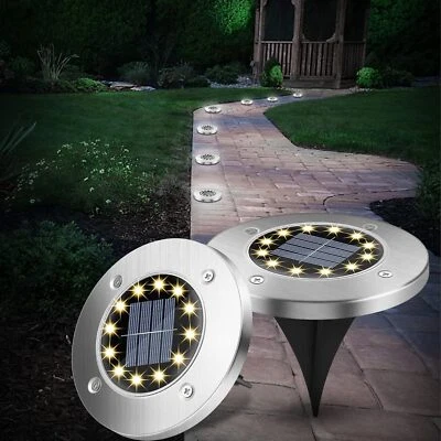 8/12LEDs Solarleuchte Bodenstrahler Außen IP65 Gartenleuchten Garten Solarlampen - Bild 1 von 4
