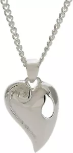 DICKSONS GIFTS SILVER PLATED "REUNION HEART" PENDANT NECKLACE IN GIFT BOX NEW - Picture 1 of 4