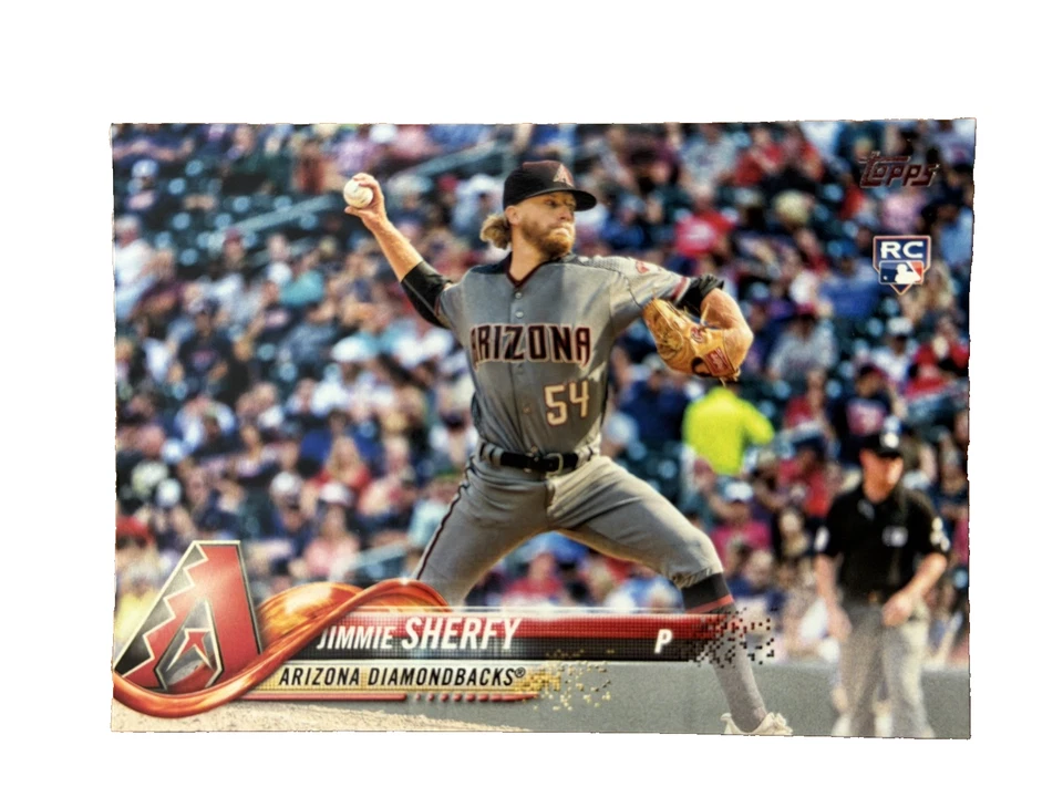 Excellant: 2018 topps Jimmie Sherfy Arizona Diamondbacks Rookie Trading Card - Image 1 of 2