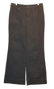 J. Crew Denim Trouser in 1996 semi-stretch Size 30 Black Wide Leg High Waist - Picture 1 of 14