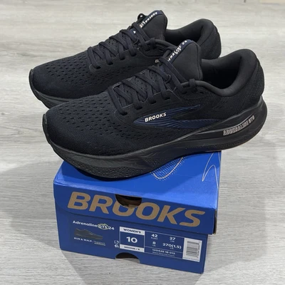 Zapatos para correr Brooks Adrenaline GTS 24 de apoyo para mujer 10 negros chaquetón melocotón Foto 1 de 4