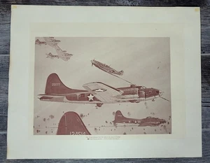B-17 Flying Fortress Phillips 66 Petroleum Military Aviation Litho Print - Bild 1 von 4