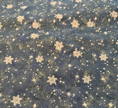 Tela de algodón Giordano Studios “Snowflakes” azul/blanco 44” x 36” Foto 1 de 3