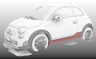 For Fiat 500 S3 EPA Type FRP Unpainted Wide Body Side Skirt Side Lip 2pcs Foto 1 de 2