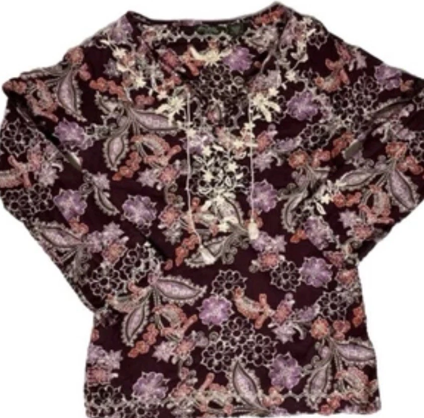 Top campesino de algodón ligero manga media larga Eddie Bauer Foto 1 de 4