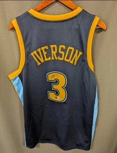 Allen Iverson Signed Denver Nuggets Replica Jersey AUTO Beckett Authentic Sz XL - Picture 1 of 3