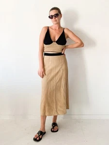 Albus Lumen Suede Midi Skirt - Picture 1 of 6