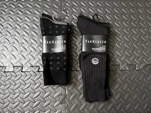 Van Heusen 850000 & 850060 Men's Soft Touch Black Grey Socks 6 Pairs Size 8-12 - Picture 1 of 4