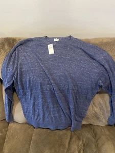 NWT Gap Men’s Pullover Sweater Long Sleeve Blue Extra Large Lightweight - Picture 1 of 4
