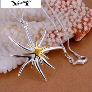 🌟 Elegante 925er Sterlingsilber Halskette mit Seestern Charm – 45 cm. Set  🌟 - Bild 1 von 7