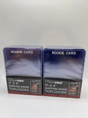 Ultra Pro 3X4 WHITE Rookie 35pt Toploaders 2 Packs of 25 for Standard Cards