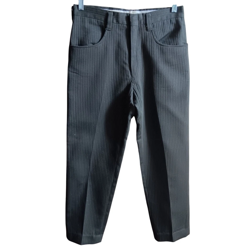 Calça Levis Sta-Prest Vintage Anos 70 com nervuras verde perna reta 29x26 - Imagem 1 de 4