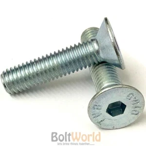 M8, 10.9 GRADO ZINC AVELLANADO CSK TAPAS TORNILLOS, TORNILLOS LLAVE ALLEN HEX - Imagen 1 de 2