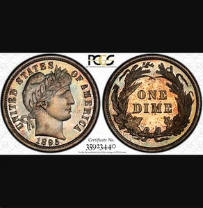 1895 PCGS PR66 Undervalued Key Date Barber Dime PROOF - Picture 1 of 4