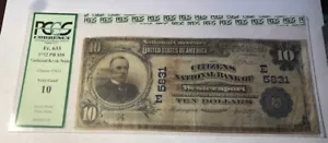 1902 $10 PB NATIONAL BANK NOTE - CH #5831 CNB WESTERNPORT MD: FR-633 PCGS VG-10 - Picture 1 of 3