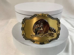 Vintage Belt Buckle, Raccoon, Raintree, 1997 or 1978 - Picture 1 of 6