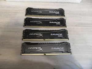 Qty 4 Kingston HX430C15SB2/4 Hyper X Savage DDR4 3000 PC4-24000 16 GB total - Imagen 1 de 5