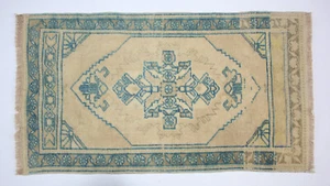 Turkish Oushak Rug, Floor rug,Decorative vintage wool carpet, 42''x23'' rug - Picture 1 of 10