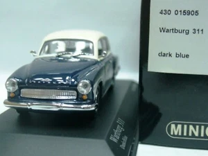 WOW EXTREMADAMENTE RARO sedán Wartburg A311/1 Lux 1956 azul/crema 1:43 Minichamps-312 - Imagen 1 de 3