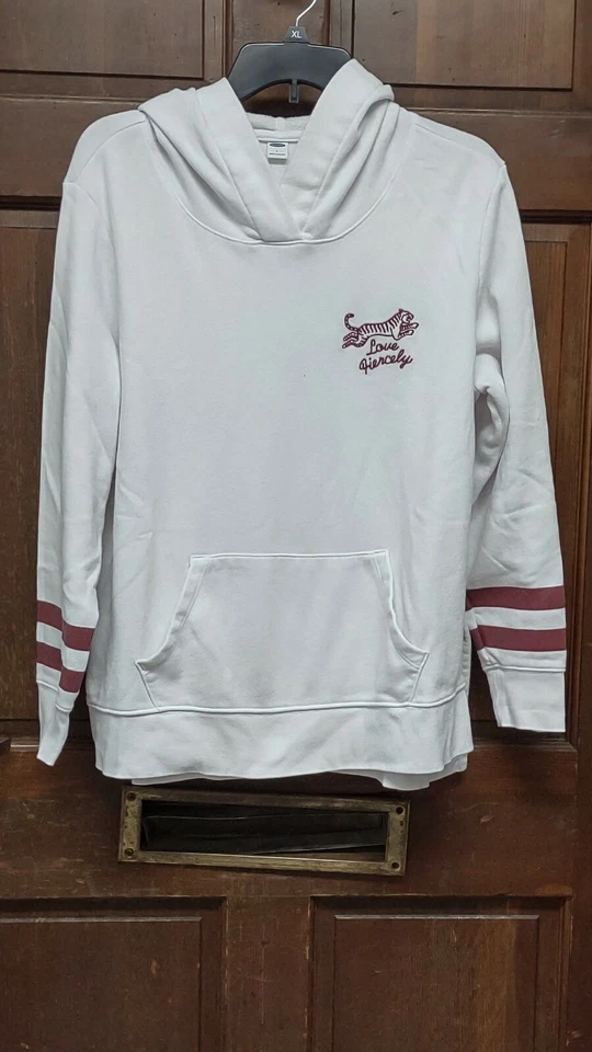 Sudadera con Capucha Old Navy IT Blanca Tiger Love Fiercely Para Mujer Talla L Callally Foto 1 de 4