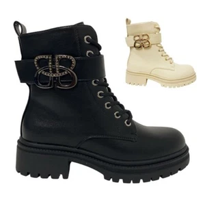 Mujer Botines Plateau Boots Tacón Bloque Suela Perfil Zapatos 800 Forrados - Imagen 1 de 8