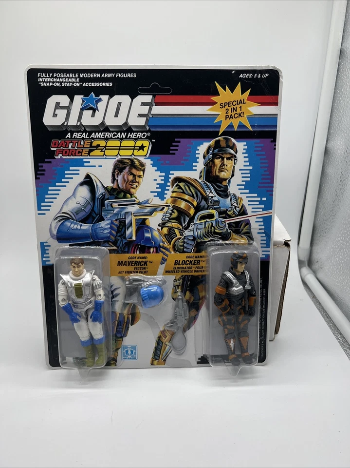 Vintage Hasbro Gi Joe 1987 Battle Force 2000 Maverick and Blocker MOC AFA U90