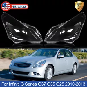 For Infiniti G37 G35 G25 Q40 Sedan 2010-2013 Pair Headlight Headlamp Lens Cover - Picture 1 of 14