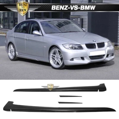 Fits 06-08 BMW E90 3 Series Sedan 4Dr AC Style Side Skirts Rocker Panel - PU - Изображение 1 из 4