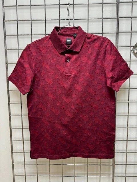 NEW-MEN'S HUGO BOSS POLO WITH MONOGRAM JACQUARD, #50501871    $178.00 - Image 1 of 1