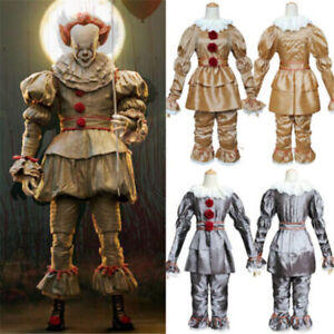 Herren Kinder Halloween Cosplay Outfit Stephen King Es Pennywise Kostüm Clown DE