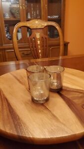  Ashland Elegance Frosted Silver Voltive 3 Inch Candle Holders -LOT OF 3
