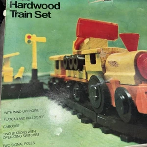 Set treno in legno duro epoca - Foto 1 di 3