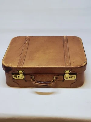 Ancienne Valise Malle Mallette En Cuir Souple Marron Caramel Camel No Hermès  - Photo 1/4