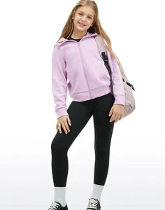 NWT CRZ Yoga Butterluxe Girls Youth Sports Leggings Black Full Length Girls M - Picture 1 of 9