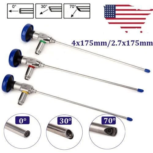 Endoscopio rígido de 0°/30°/70° grados artroscopio sinuscopio nasal 2,7x175 mm 4x175 mm Foto 1 de 4