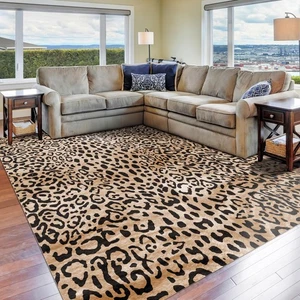 Leopardenmuster Vorleger, 5x7, Gepard Gold - Bild 1 von 7