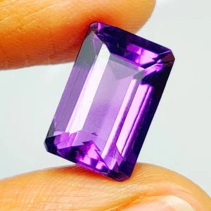 4.76 Ct Natural Purple Amethyst Top Luster Emerald Cut - 9156 - Picture 1 of 3